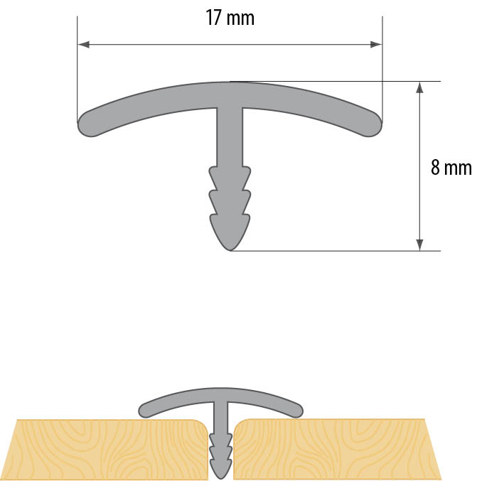 Т- образна лайсна 17мм - Image 2