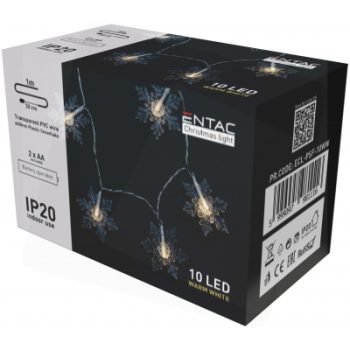 Коледни ламички снежинки 10LED 1m ECL-PSF-10WW