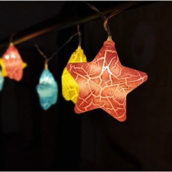 Коледни лампички 10LED напукани звезди, ECLCS-10WW