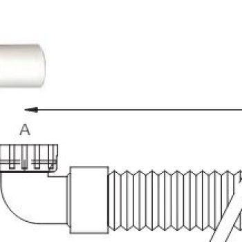 Гофрирана връзка ъглова  PVC 1“1/4 Х 32/40 1000PLCURVA4