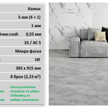 Винилова настилка Св.сив бетон 23054-3