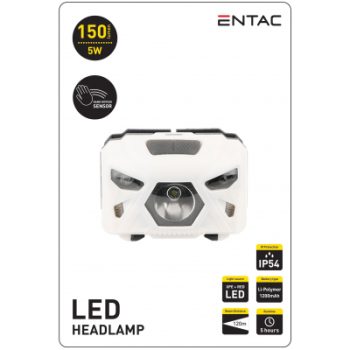 ENTAC ЧЕЛНИК 5W,сензор,red led,EHL-5W-PW-S бял