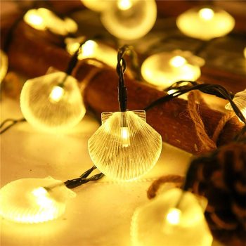 LED-Соларна градинска лампа мидички,5.8м EGSS-P20LWW-5.8-S