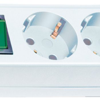 Разклонител с три гнезда бял с ключ