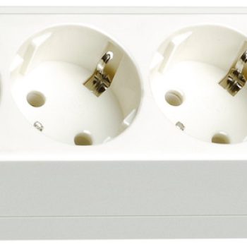 Разклонител със шест гнезда бял с ключ