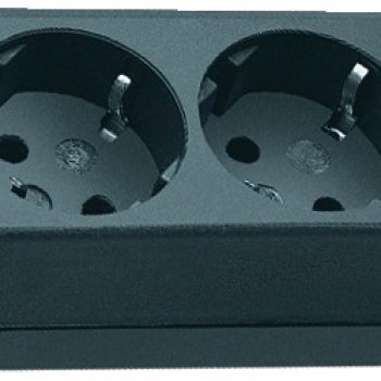 Разклонител с три гнезда черен без ключ, кабел 1.5м