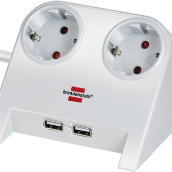 Разклонител с USB-зарядно 2х USB-2.0 2100mA