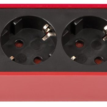 Разклонител с четири гнезда с ключ червен, кабел 1.5м