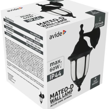 Стенна лампа Mateo-D,IP44,AOWL-1XE27-MAT-D