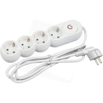 Разклонител четири гнезда с ключ 3м ESERS1.5G4-3-SW