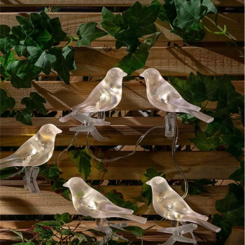 LED-Соларна градинска лампа птички,1.5м EGSS-P5WW-3.5-B