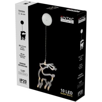 Коледна лампичка – Еленче за прозорец 10LED ECL-10-WLD-RD
