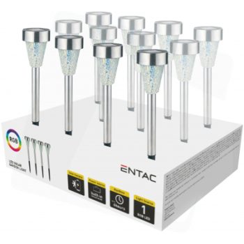 LED- Соларна градинска лампа 40см,12бр. EGSL-SS1LC40RGB