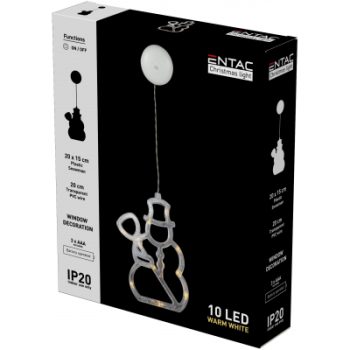 Коледна лампичка – Снежен човек за прозорец 10LED ECL-10-WLD-SM
