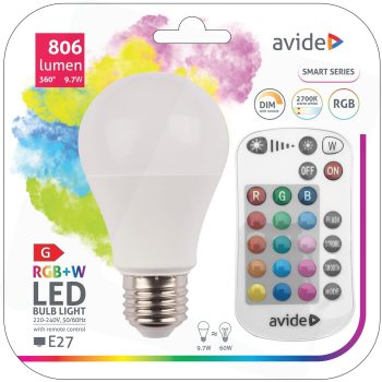 Avide led Smart globe A60 9.7w 2700k ASG27RGBW-9.7W-RC