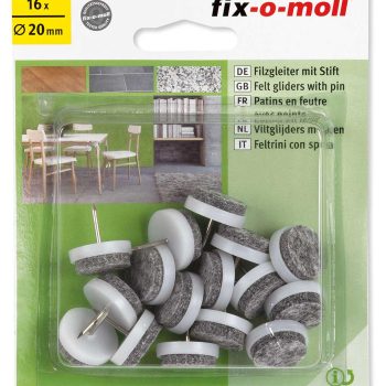 Вълнен плъзгач за паркет бял пирон