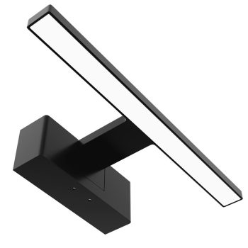 Лампа за огледало 300мм, квадрат черна с кутия за монтаж ALML-B30-B-5WB