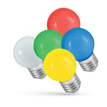 Led G45 E-27 230v 1w rgb woj-13105