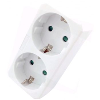 Адаптер 2 гнезда – шуко без ключ/ с ключ