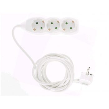 Разклонител с три гнезда, кабел 1,5м, 3х1.5кв.мм.