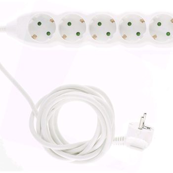 Разклонител с пет гнезда с кабел 3G1.5 без ключ 3М ESE1.5G5-3