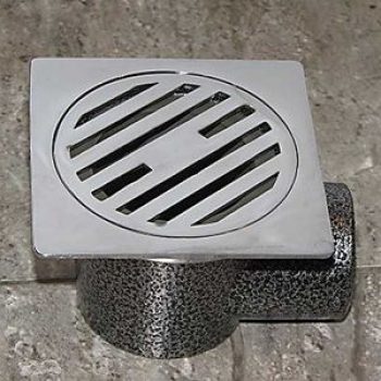 Рогов сифон Ф50 с квадрат от неръждаема стомана